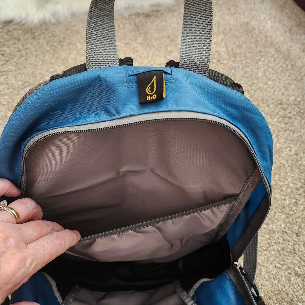 The North Face Melinda Backpack Blue Black Hiking Commuter Laptop Bag Daypack